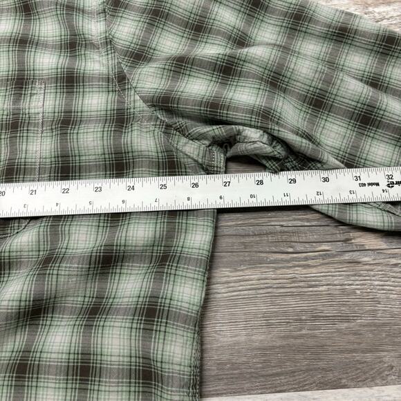 Orvis Flannel Shadow Tartan Plaid‎ Green Mens XL Slim Fit Button Shirt Preppy - Picture 6 of 9
